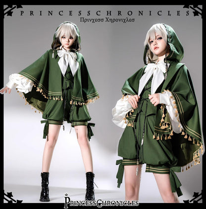 Princess Chronicles - Bunny Feather - Ouji Lolita Shorts Set with Hooded Vest with Bunny Ear