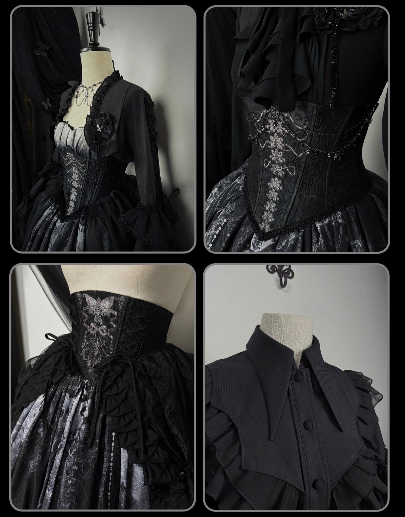 Susin Lolita - Bone-Eroded Butterfly - Gothic Lolita JSK & SK Set