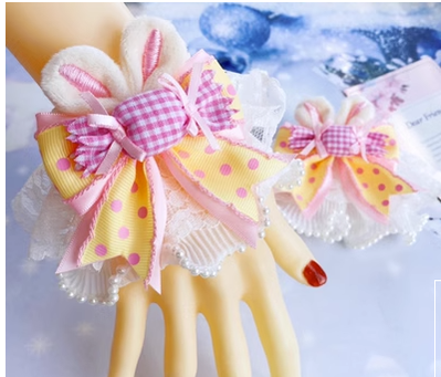 Sweetheart Endless - Sweet Lolita Cuffs Handmade Multicolor Rabbit Ears