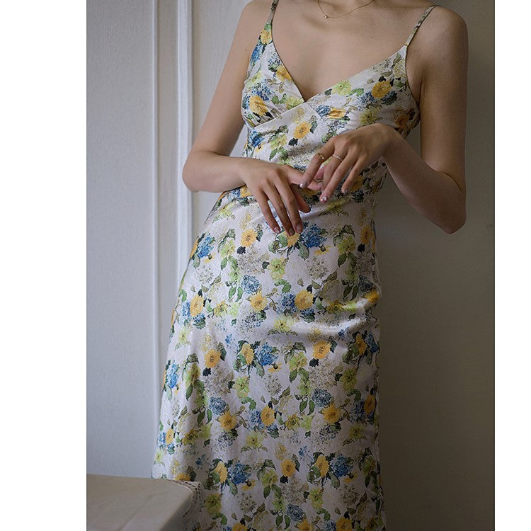 watercolor flower camisole dress