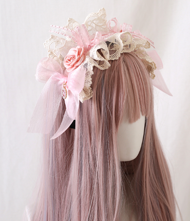 Xiaogui - Mood Limited Pink - Kawaii Lolita Lace Headdress Accessories