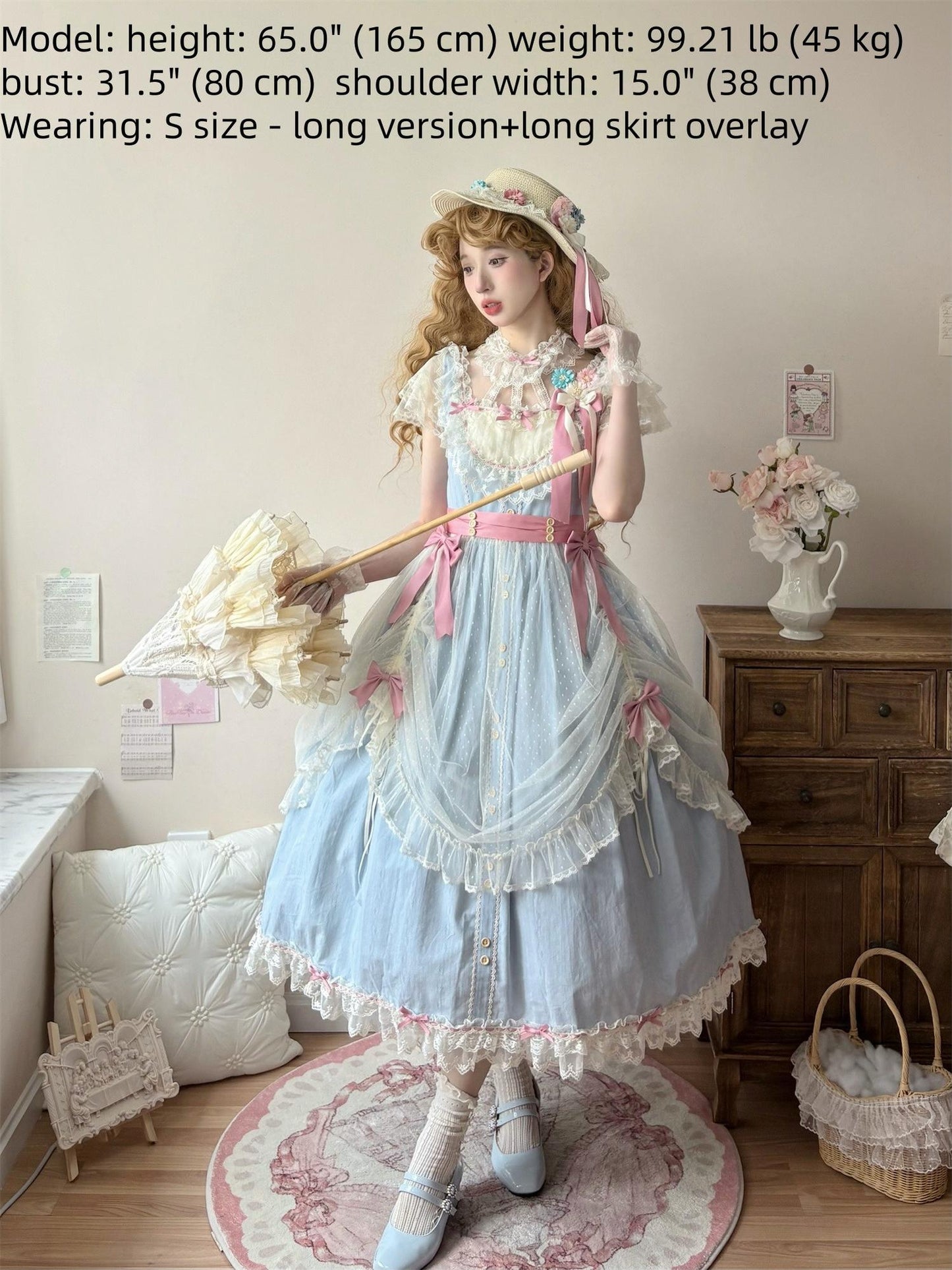Uncle's Workshop - Fluttering Cherry Spring Strings - Cotton Sweet Lolita JSK Dress