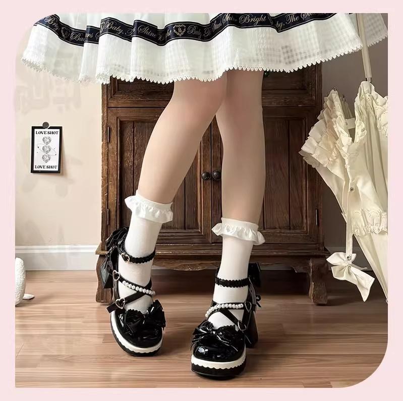 Witch's Night - Crush Complex - Sweet Lolita Heel Shoes, Pearls & Bows