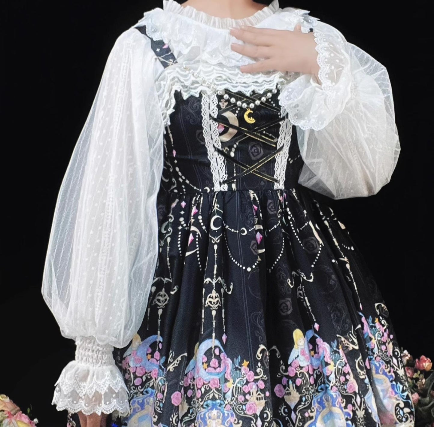 DMFS - Long Sleeve Lolita Shirt Gauze Blouse Mutton Sleeves