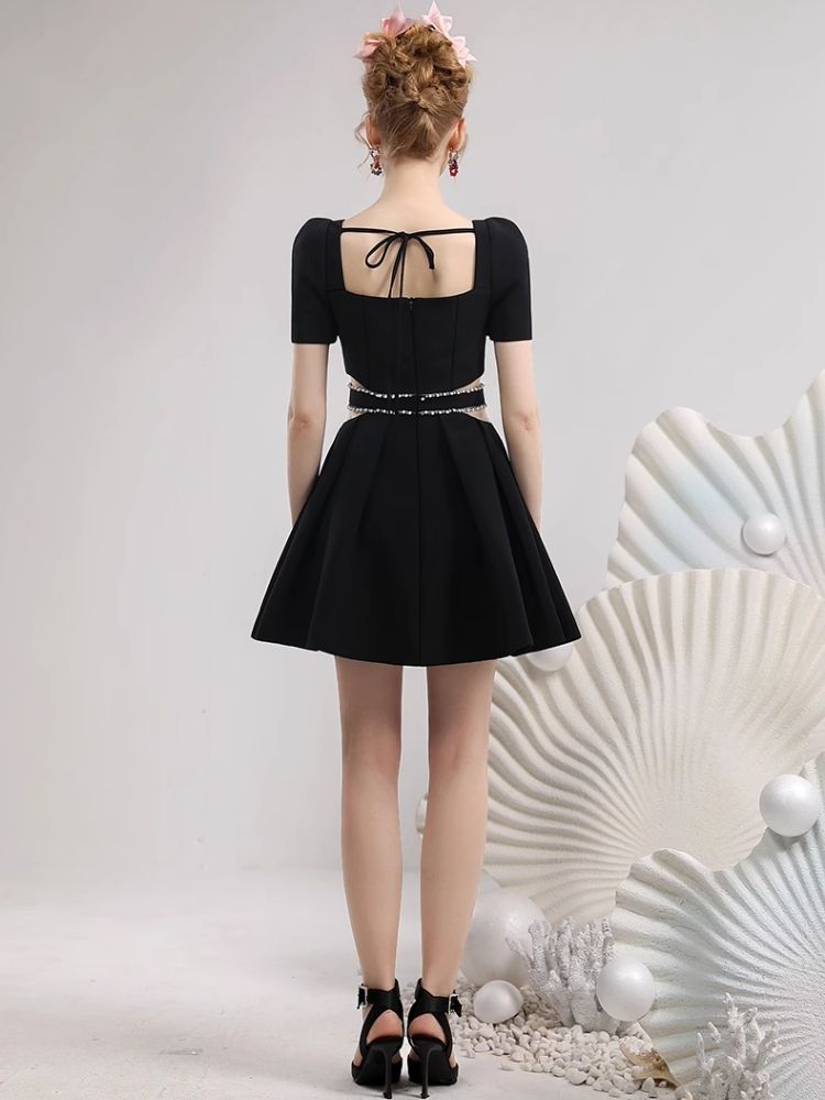 Elegant Feather Diamond Chain Dress【s0000007279】