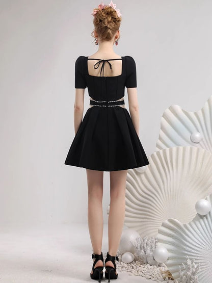 Elegant Feather Diamond Chain Dress【s0000007279】