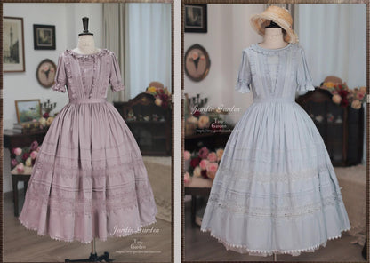 Tiny Garden - Spring Whispers - Elegant Lolita OP Dress French Style Long/Short Sleeve