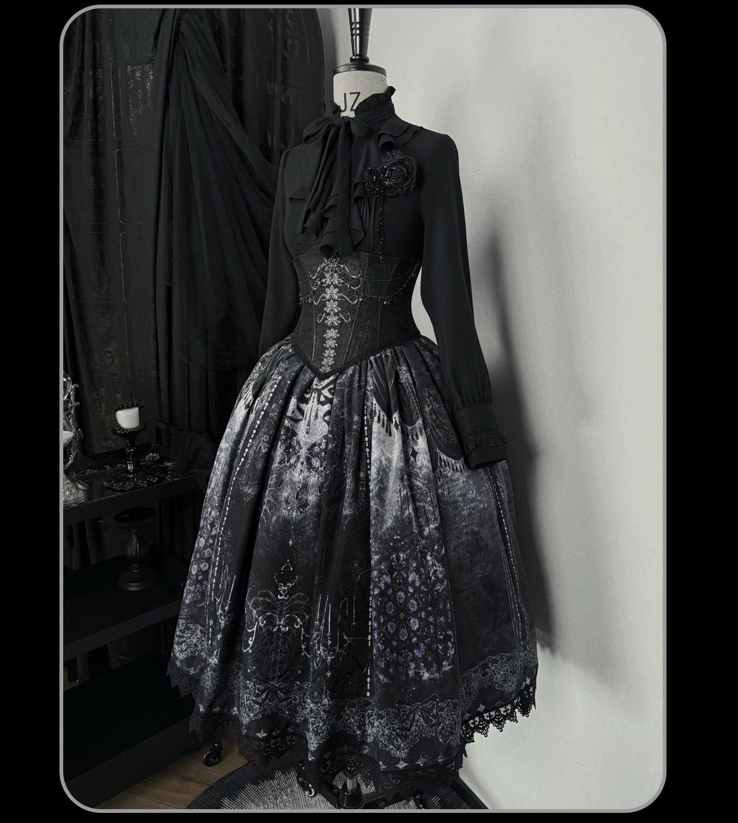 Susin Lolita - Bone-Eroded Butterfly - Gothic Lolita JSK & SK Set