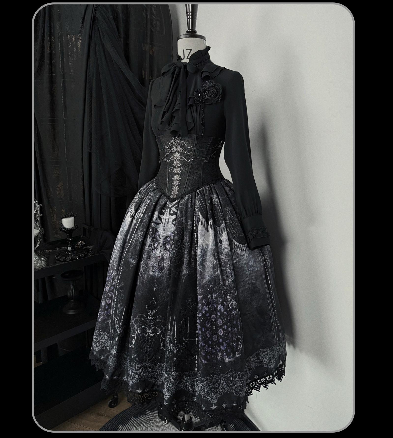 Susin Lolita - Bone-Eroded Butterfly - Gothic Lolita JSK & SK Set