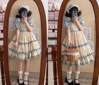 Sugar Girl - Country Lolita OP Dress Short Sleeve Summer Dress