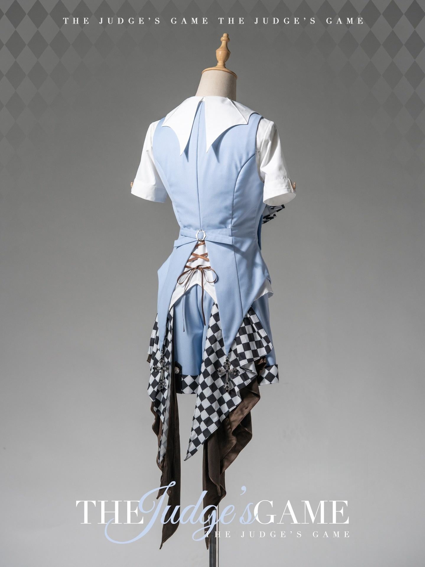 Forest Fluorescent Carps - The Judge's Game - Light Blue Ouji Lolita Shorts, Short Sleeve Shirt