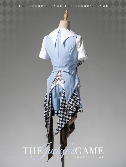 Forest Fluorescent Carps - The Judge's Game - Light Blue Ouji Lolita Shorts, Short Sleeve Shirt