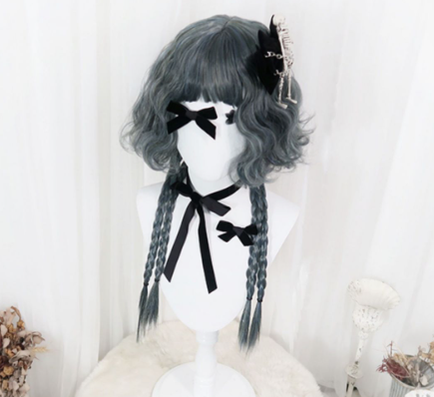 PippiPalace - Metaverse - Mix of Green And Blue Curly Short Wig