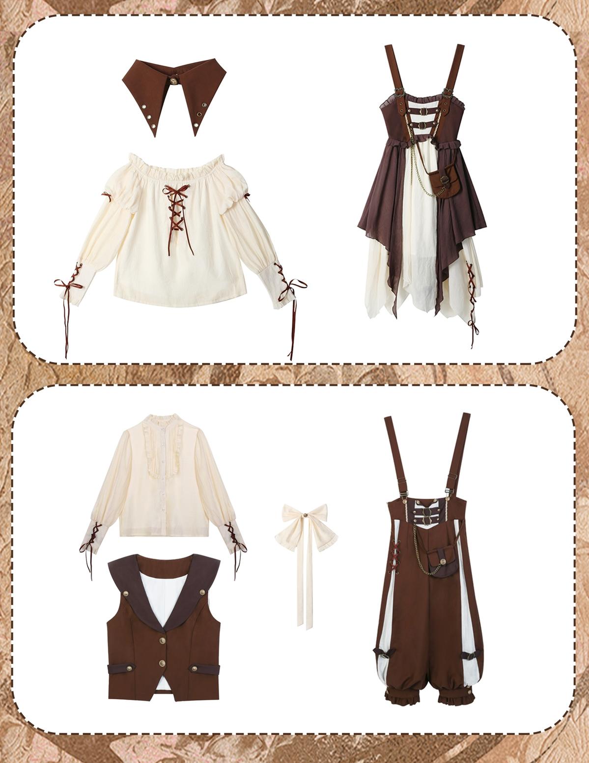 Letters from Unknown Star - Pirate Guide - Vintage Lolita Suit Vest JSK Dress