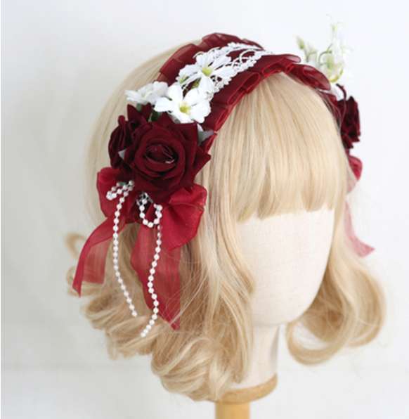 Xiaogui - Elegant Lolita Floral Lace Handmade Headband
