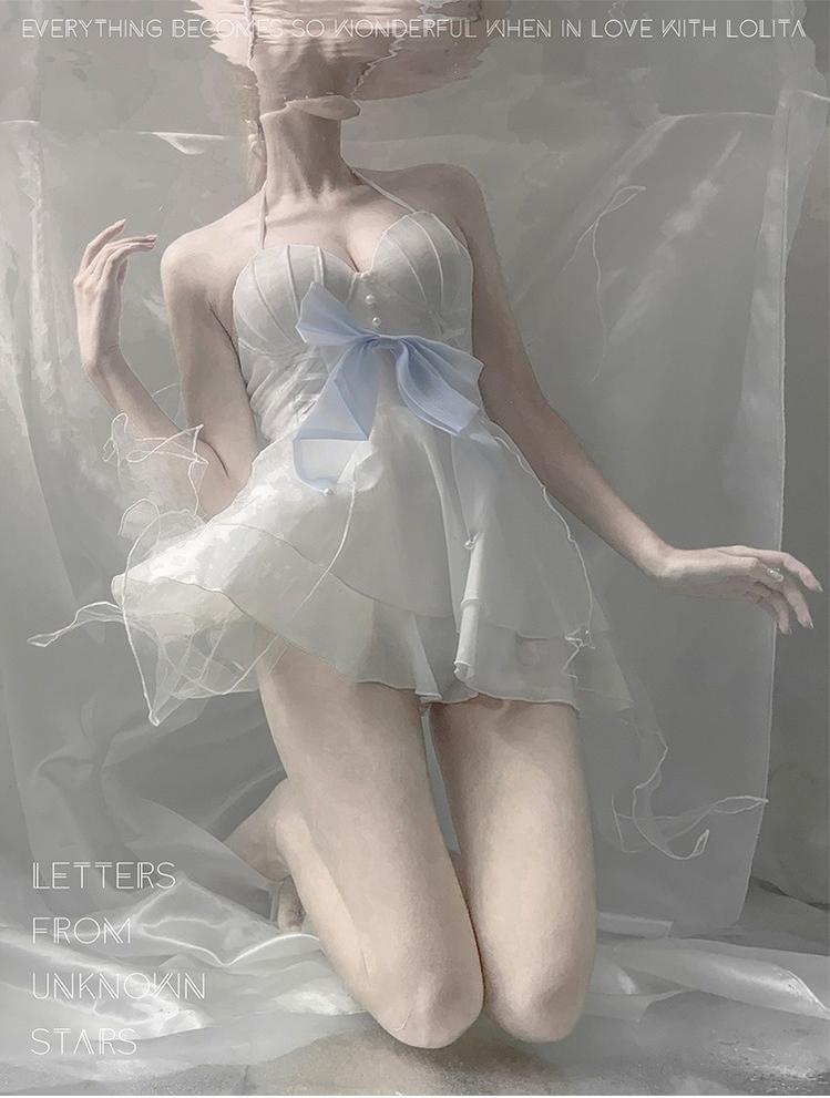 Letters from Unknown Star - Mermaid of the Sea Moon - Lolita Inspired Swimsuit in Two-piece and One-piece