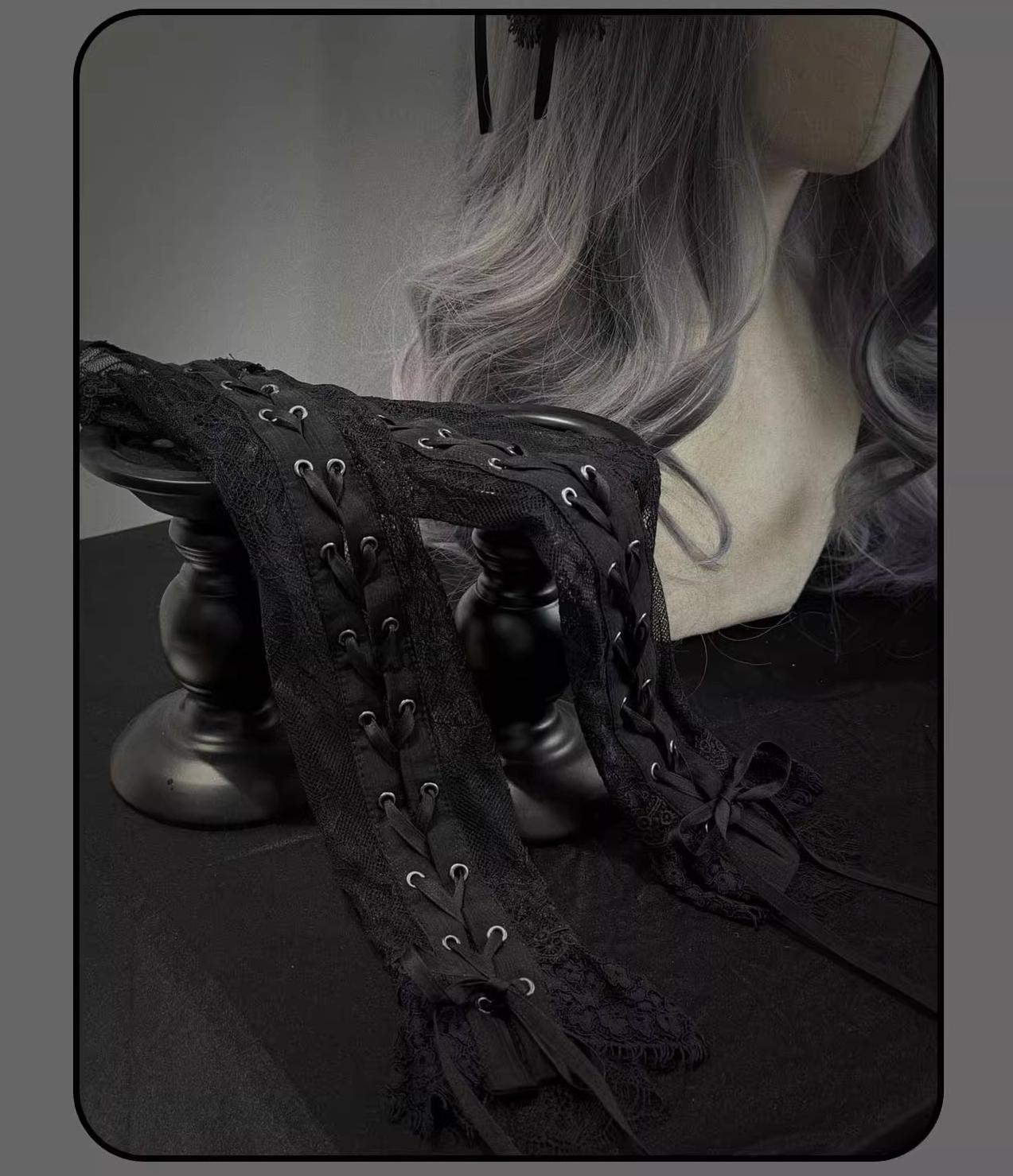 Susin Lolita - Striped Cross - Gothic Coordinated Lolita Set, Adjustable Blouse & Skirt