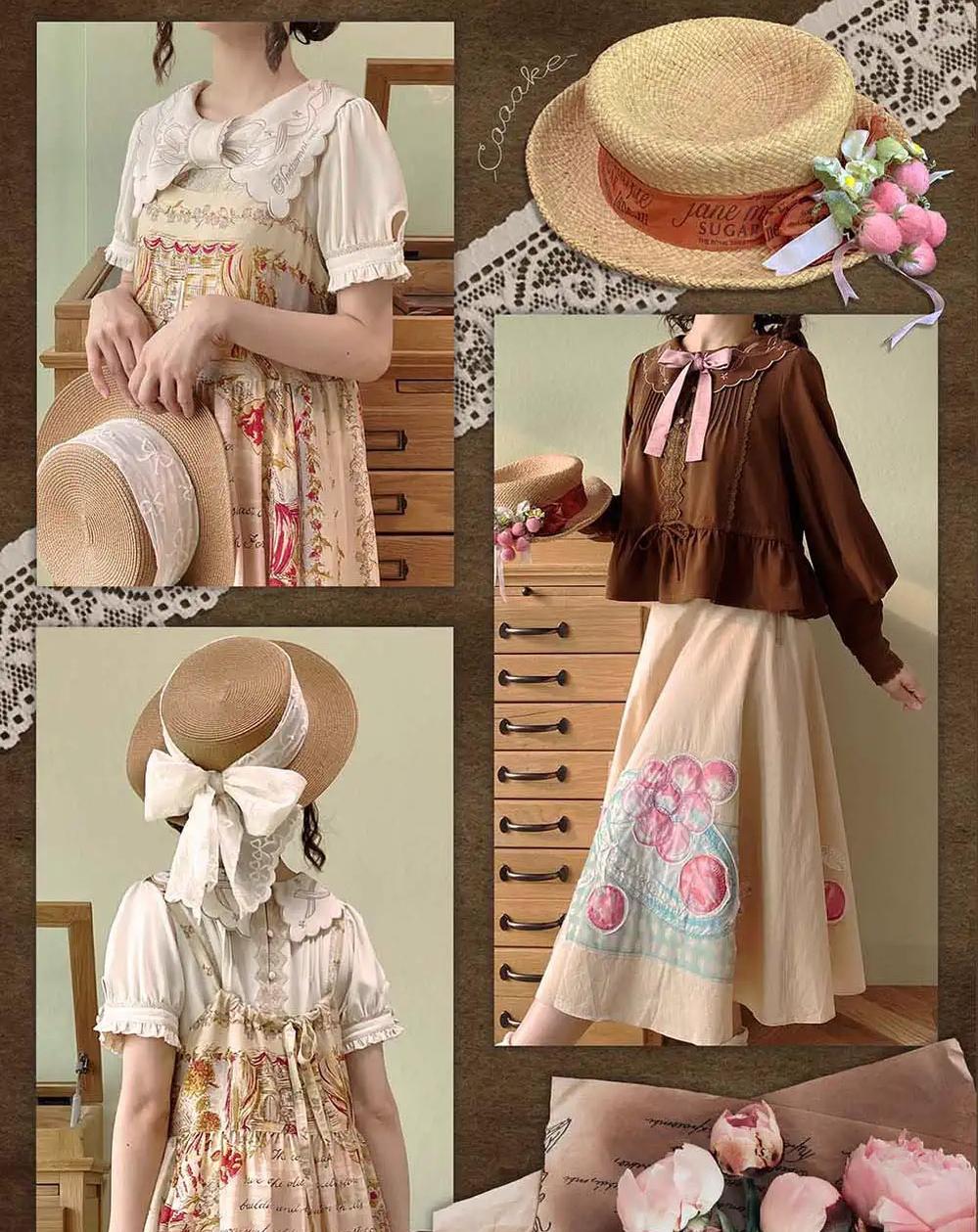 ZeeYe - Night Rose - Classic Lolita Shirt Double Layer Bow Embroidered Versatile Blouse