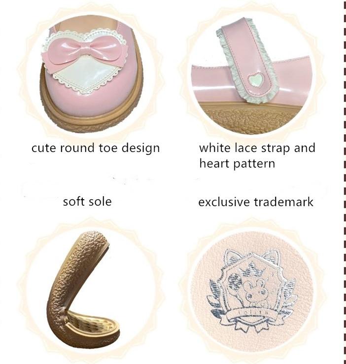 Lixing Luo - Cute Milkmaid Round Toe Multicolor Lolita Shoes