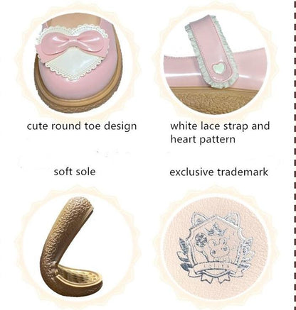 Lixing Luo - Cute Milkmaid Round Toe Multicolor Lolita Shoes