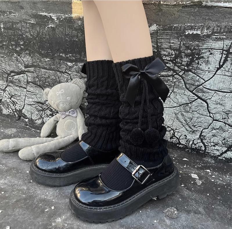 Hua Nai Cat - Cute Lolita Leg Warmers Winter Knitted JK Pile Socks