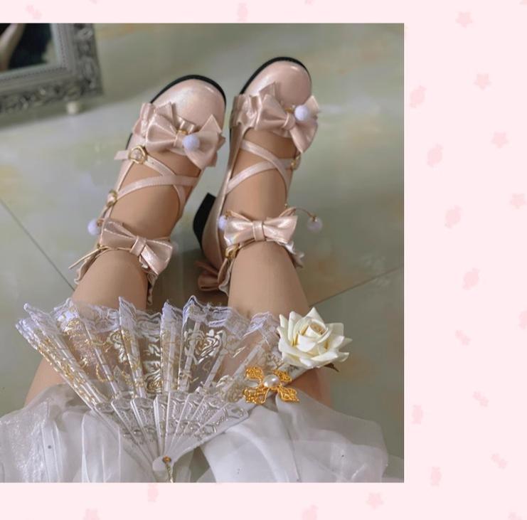 Fairy Godmothe - Preppy Style Flat Shoes Mid Heel Round Toe Lolita Shoes