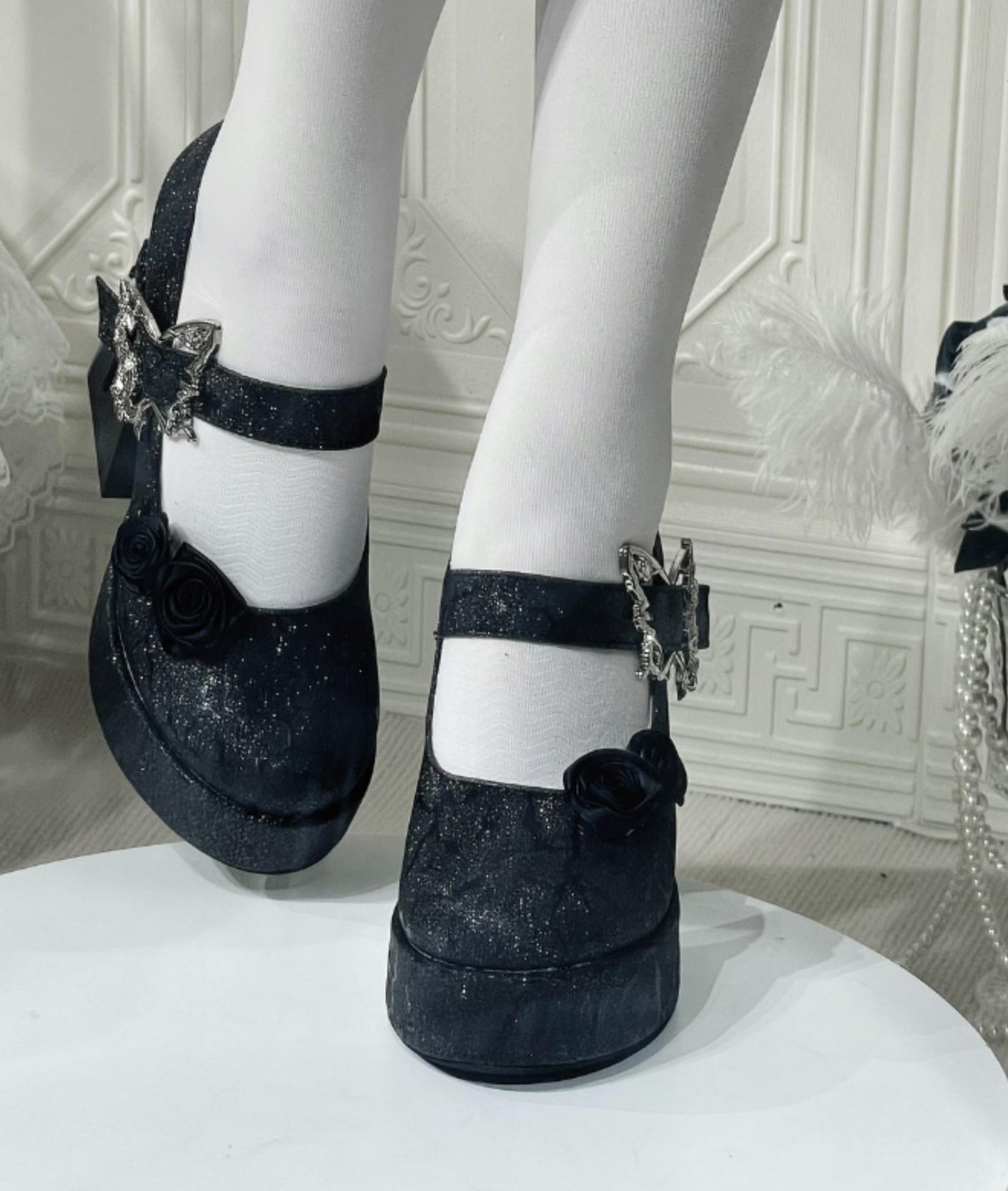Dreamland - Cyclic Wonders - Elegant Lolita High Platform Shoes with Butterfly and Rose Details