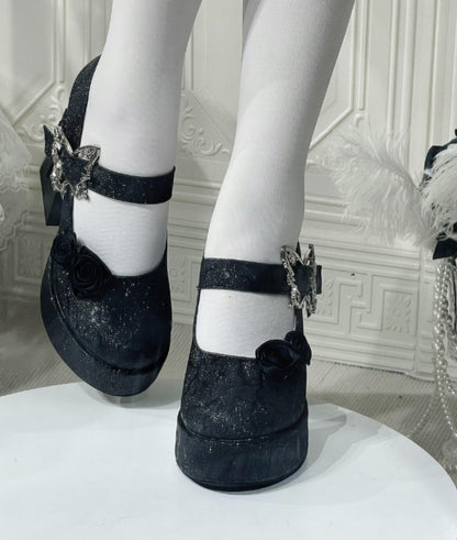 Dreamland - Cyclic Wonders - Elegant Lolita High Platform Shoes with Butterfly and Rose Details