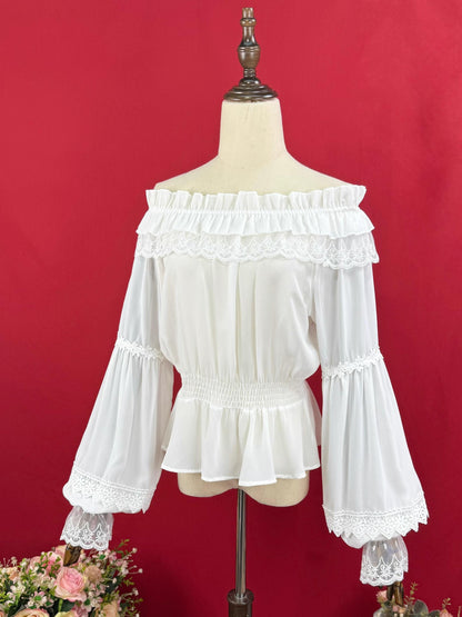 DMFS Lolita - Chiffon Off-Shoulder Classic Lolita Blouse