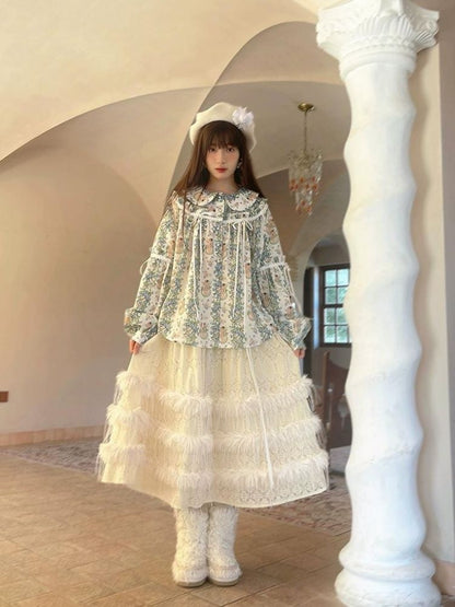 Lace Delicate Missy Long Half Skirt【s0000004906】