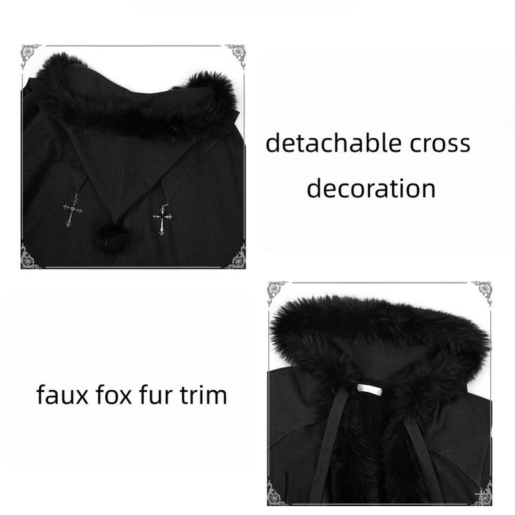 With PUJI - Letter and Poetry ﾂｷ Raven's Night Song - Gothic Lolita Black Cloak