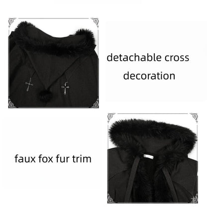 With PUJI - Letter and Poetry ﾂｷ Raven's Night Song - Gothic Lolita Black Cloak