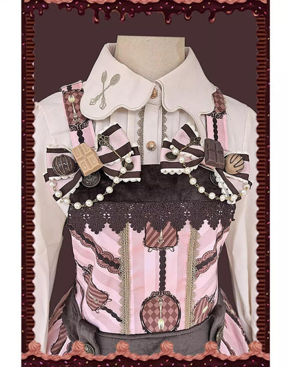 Infanta - Chocolate Carousel - Kawaii Lolita Salopette Dress Set