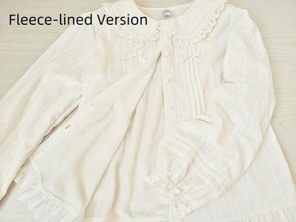 Youlan Lane - Cotton Sweet Lolita Blouse, Single / Fleece Lined Version