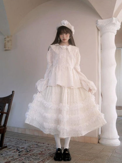 Lace Delicate Missy Long Half Skirt【s0000004906】