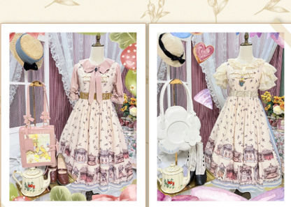 Magic Tea Party - Box Theatre - Classical Lolita Beige Rabbit Print JSK