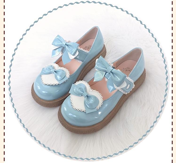 Lixing Luo - Cute Milkmaid Round Toe Multicolor Lolita Shoes