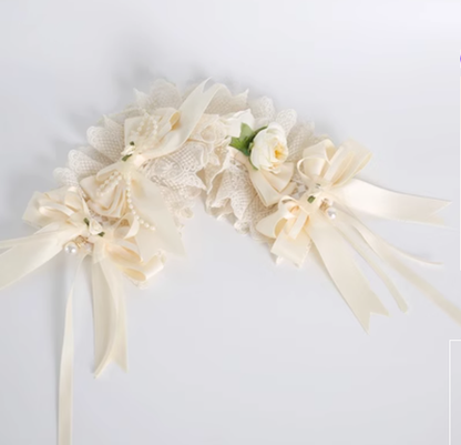Xiaogui - Sweet Lolita Ivory Lace bow Hair Accessories