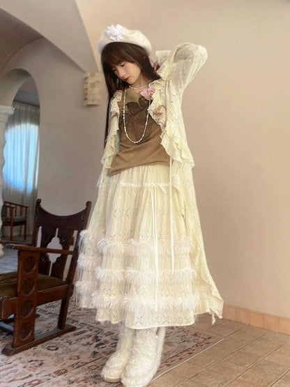 Lace Delicate Missy Long Half Skirt【s0000004906】