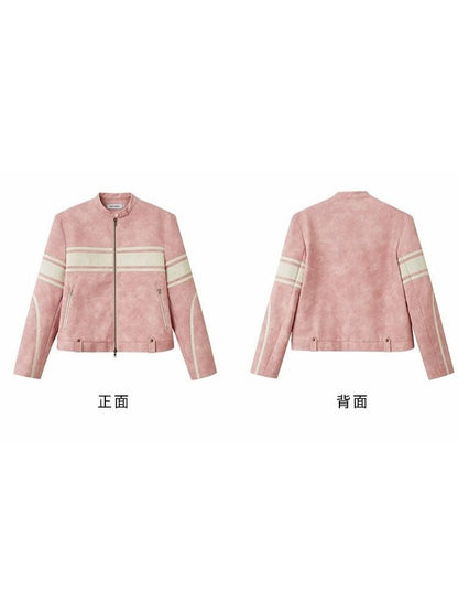 Pink Leather Jacket【s0000003286】