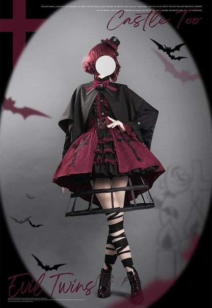 CastleToo - Evil Twins - Ouji Lolita Vest Shorts Skirt Set