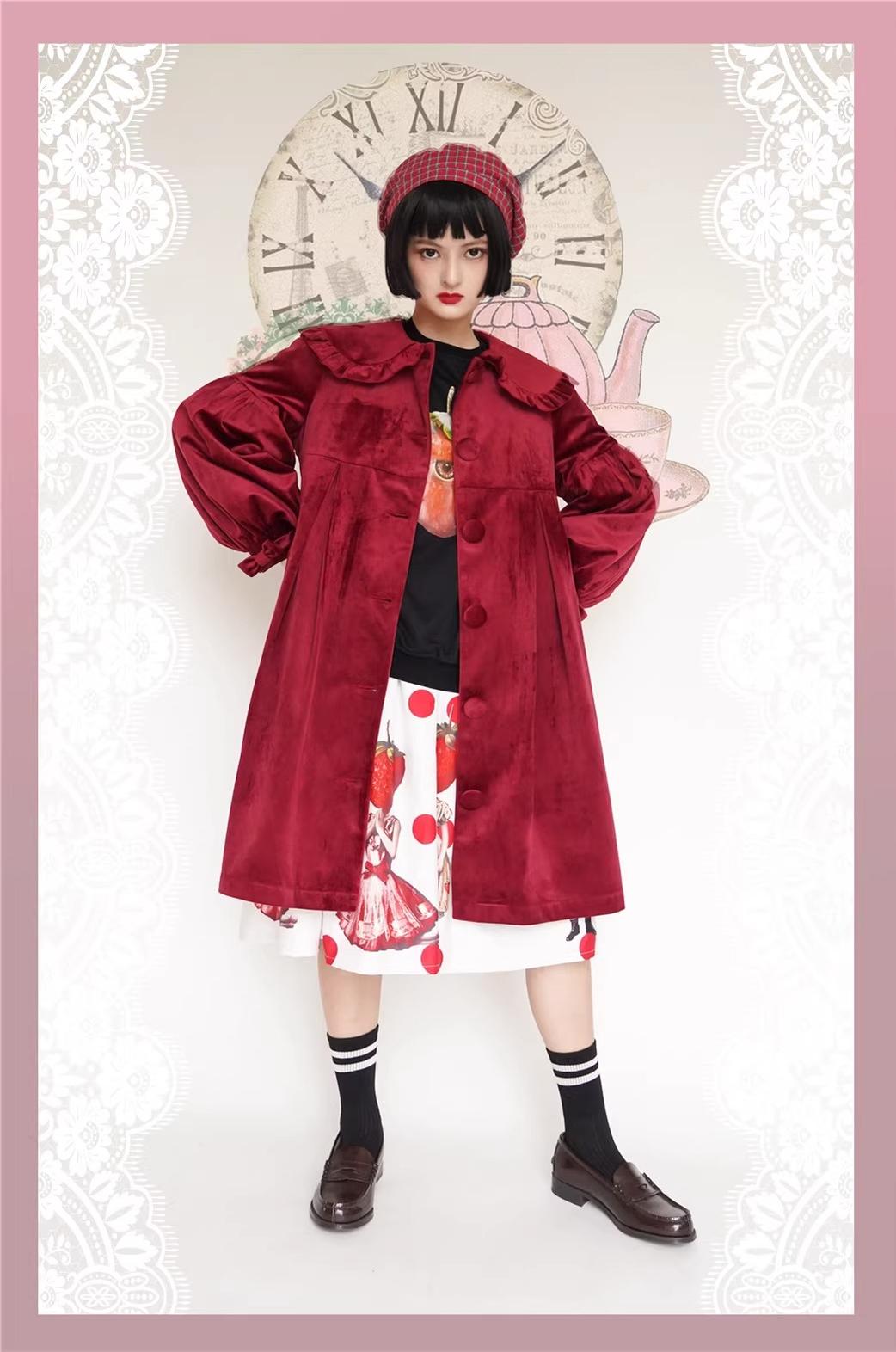 Dark Star Island - Winter Lolita Cape Velvet Antique Lolita Coat