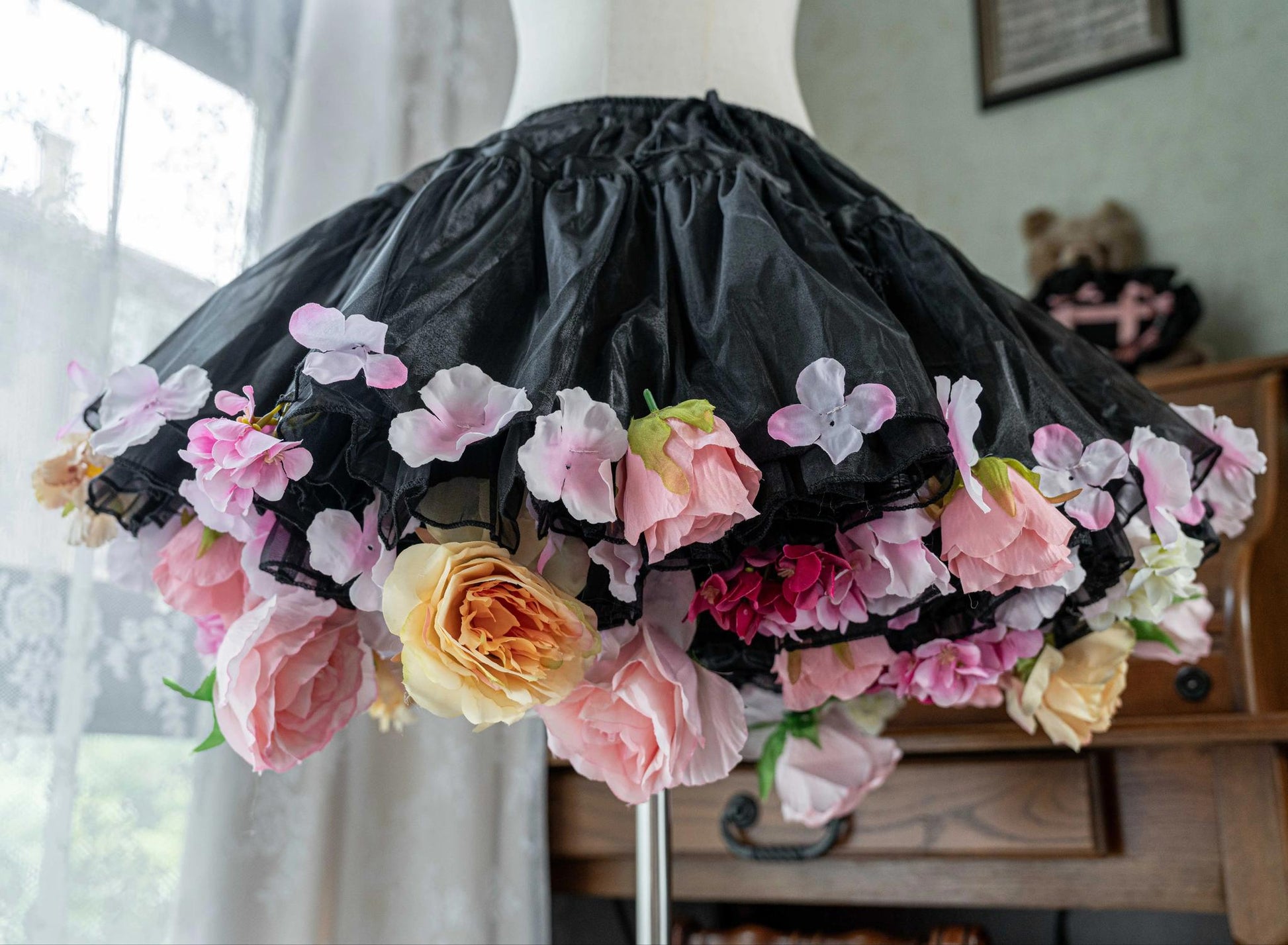 Sky Rabbit - Floral Lolita Petticoat with Detachable Trim