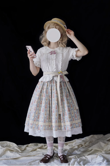 Miss Point - Little Anna - Elegant Lolita Cotton Puff Sleeve Blouse