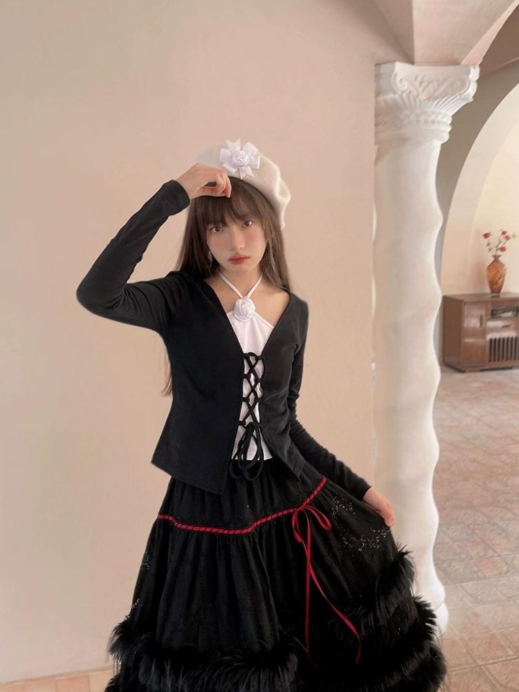 Lace Delicate Missy Long Half Skirt【s0000004906】