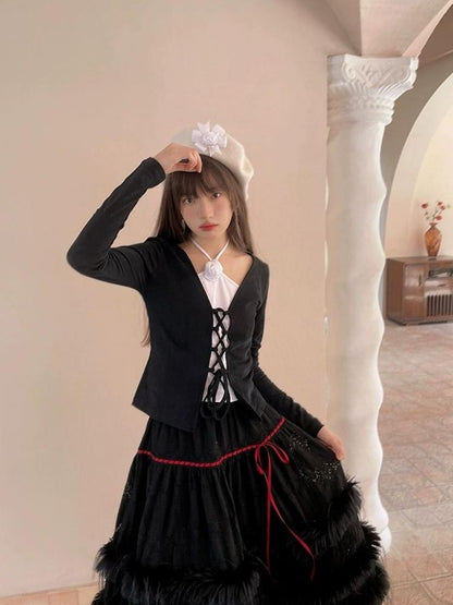 Lace Delicate Missy Long Half Skirt【s0000004906】