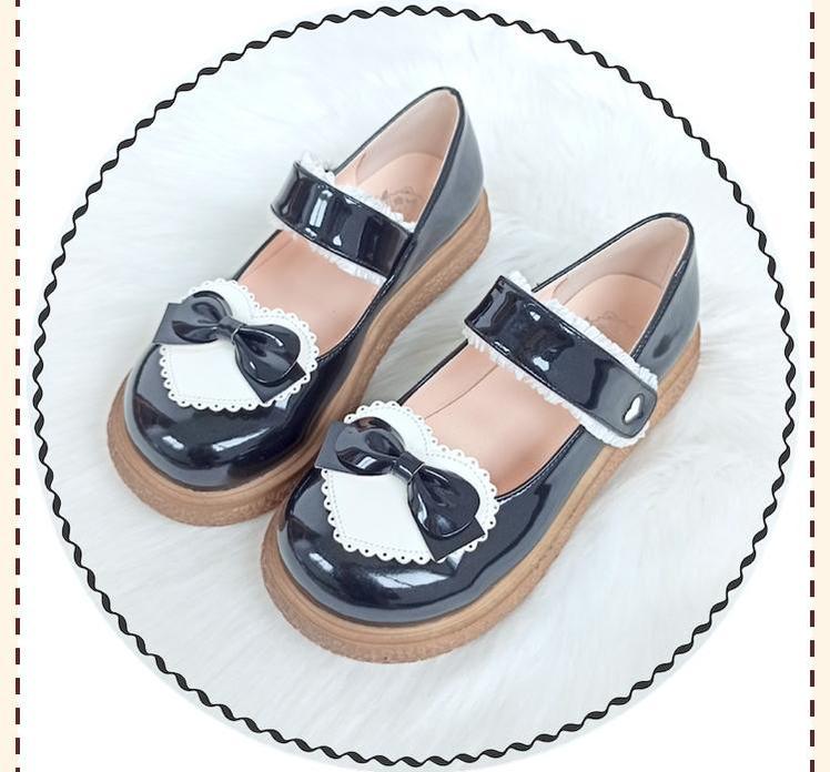 Lixing Luo - Cute Milkmaid Round Toe Multicolor Lolita Shoes