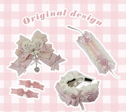 The Accessories' Story - Satin Ballet - Sweet Lolita Headdress Feather Bow
