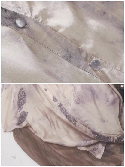 Chinese Style Art Printed Fishtail Swing Long Dress【s0000002981】