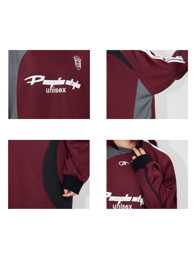 Football Contrast Color Splicing Embroidery Sweat【s0000004197】
